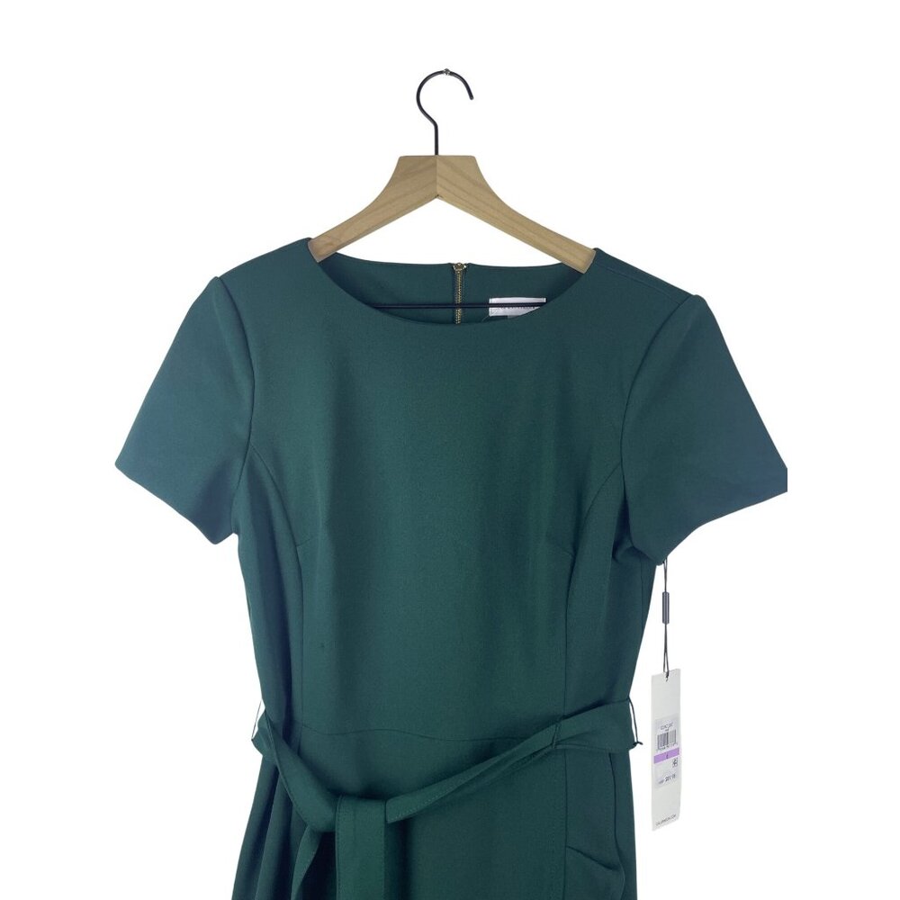 Calvin Klein Faux Wrap Ruffle Short Sleeve Mini Crepe Dress Women's Size 6 NWT - Picture 2 of 12